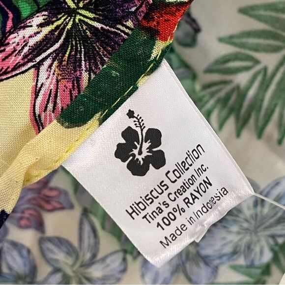 Green Hibiscus Tropical flower SARONG Wrap Skirt swimsuit cover up OS NEW - Picture 4 of 6